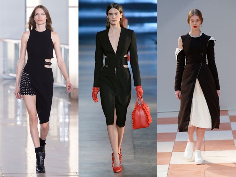 （左至右）ANTHONY VACCARELLO 洋裝 $92,580， Christopher Kane 大衣 $79,580，Celine 大衣 $165,000。