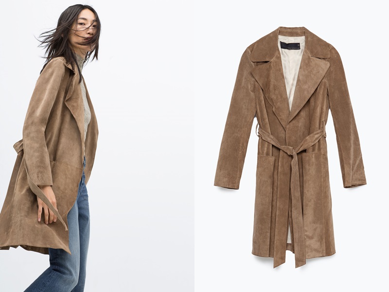 Zara STUDIO系列絨面革風衣外套 NT$10,990
http://bit.ly/1hPVT6N