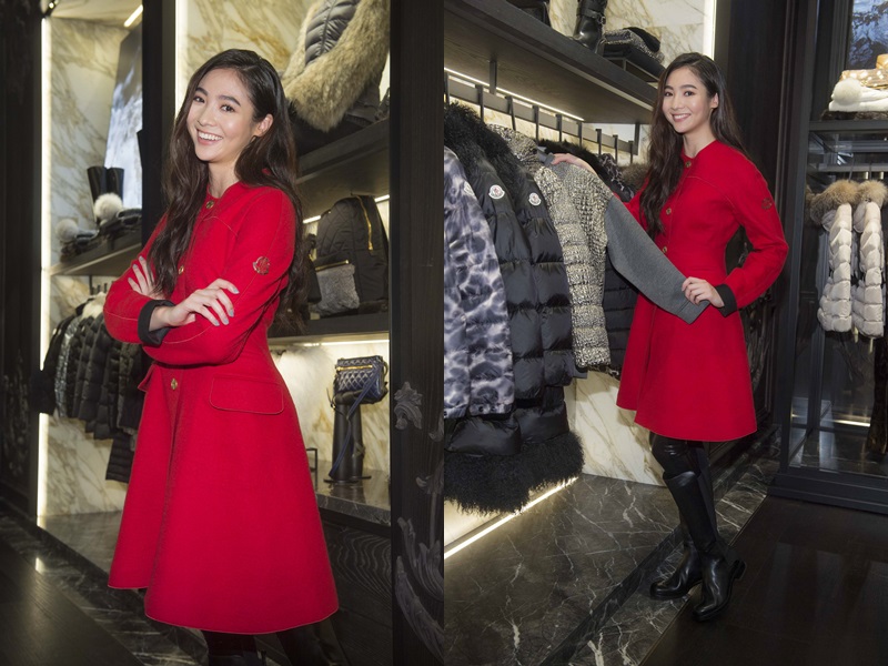 戲劇新秀謝沛恩身著MONCLER GAMME ROUGE秋冬系列開心逛店