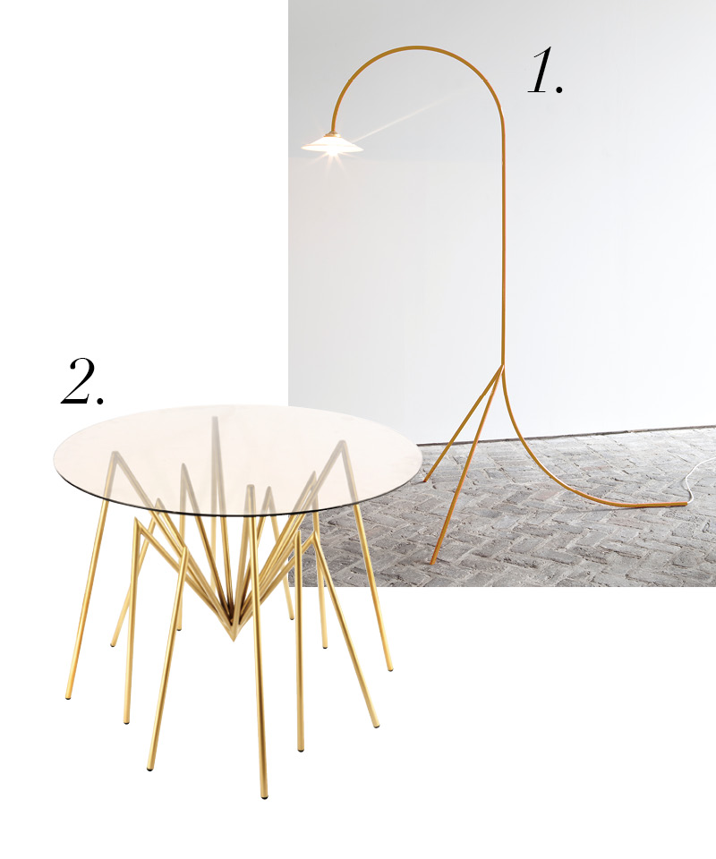 1.Zeville® Spider Ennox桌子。
2.Muller Van Severen Standing lamp no.1立燈。