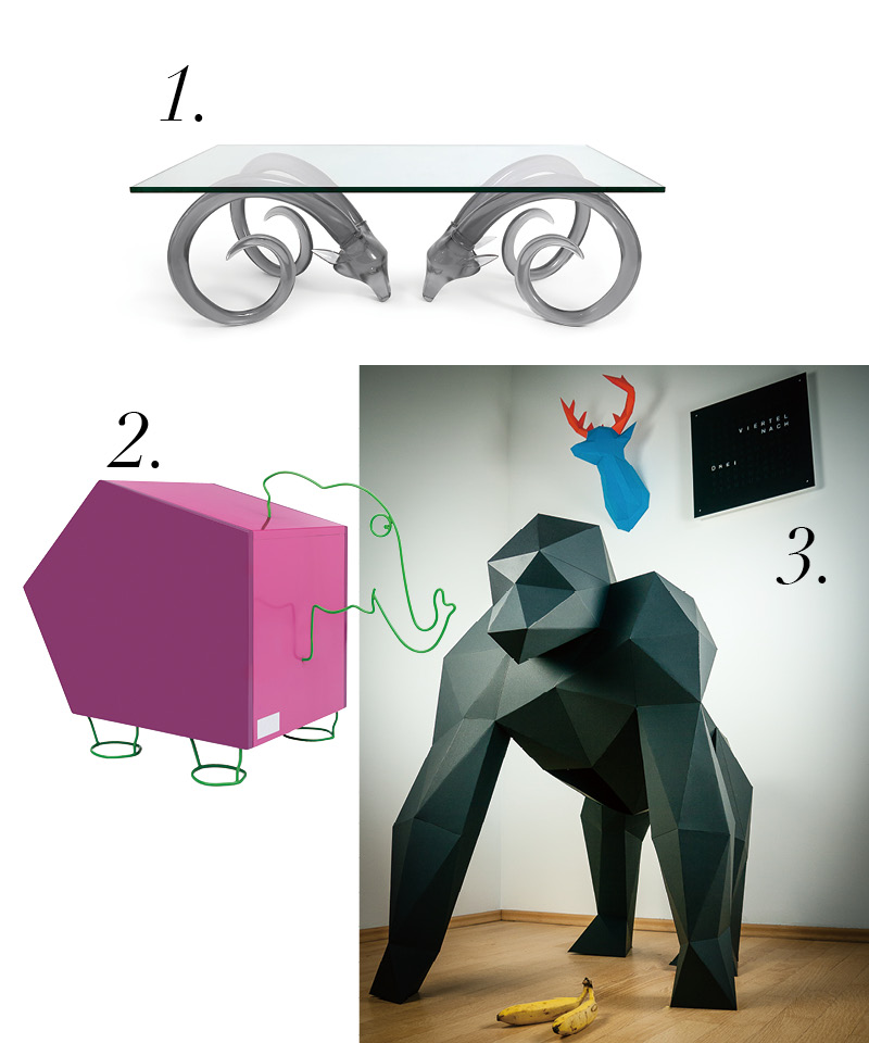 1.Jonathan Adler Aries Table桌子。
2.Le Rêvorium ELEPHORIUM。
3.PAPERTROPHY PAPERTROPHY Mighty XXL Gorilla裝飾。