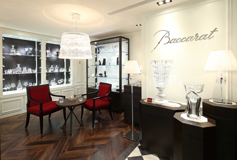 Baccarat水晶亞洲首家形象店角落空間。