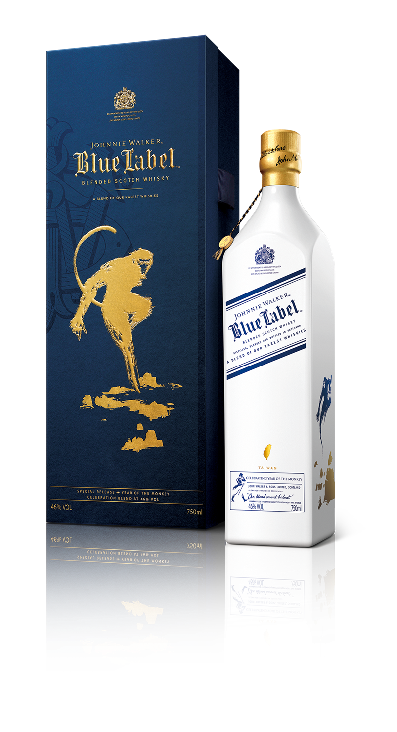 JOHNNIE WALKER藍牌《猴年珍藏》台灣限定版威士忌。