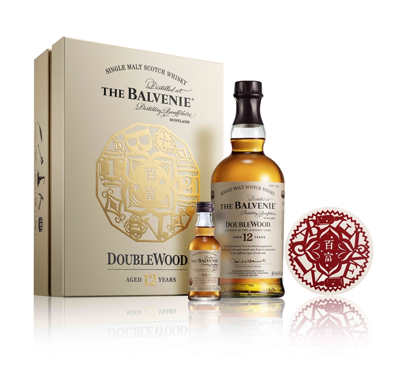 THE BALVENIE百富12年DOUBLEWOOD 單一麥芽威士忌禮盒。