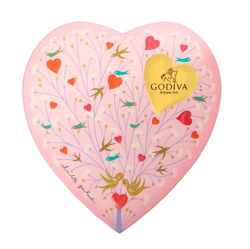 GODIVA 2016情人節巧克力心形禮盒。
