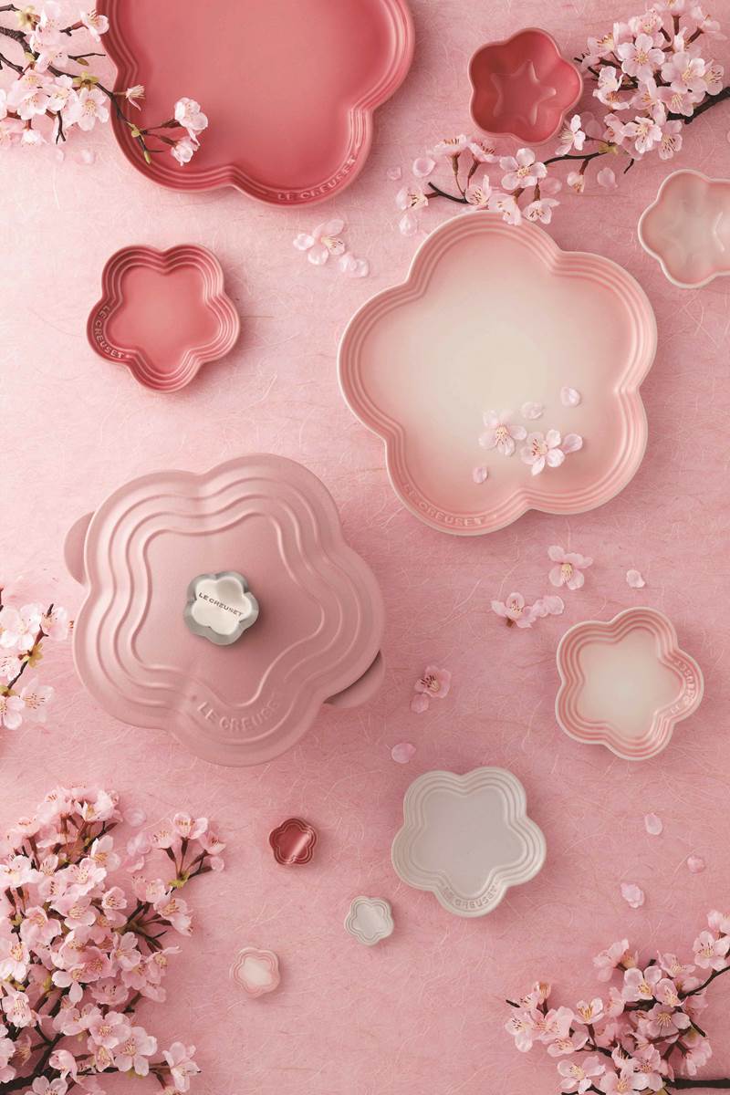 Le Creuset爛漫的春日粉色，讓餐桌上佈滿春意。（Le Creuset）