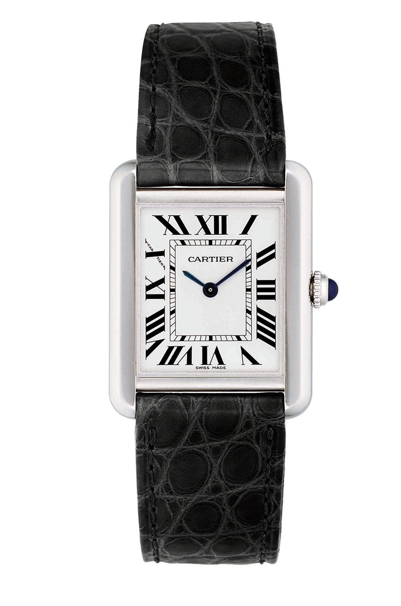 Cartier Tank Solo腕錶、石英機芯、精鋼錶殼／NTD80,000。