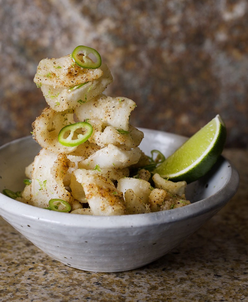 ed squid with green chilli and lime