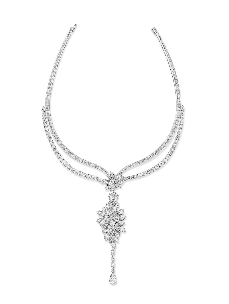 Harry Winston Secret Cluster 鑽石項鍊，鑽石、鉑金／NTD48,621,000。