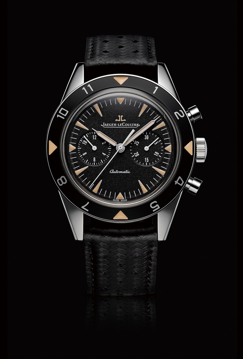 Jaeger-LeCoultre Deep Sea Vintage Chronograph 深海計時腕錶復刻版，搭載積家751G型自動上鏈機械機芯、精鋼錶殼、時分秒顯示、計時碼錶、40.5mm、防水深度100米。