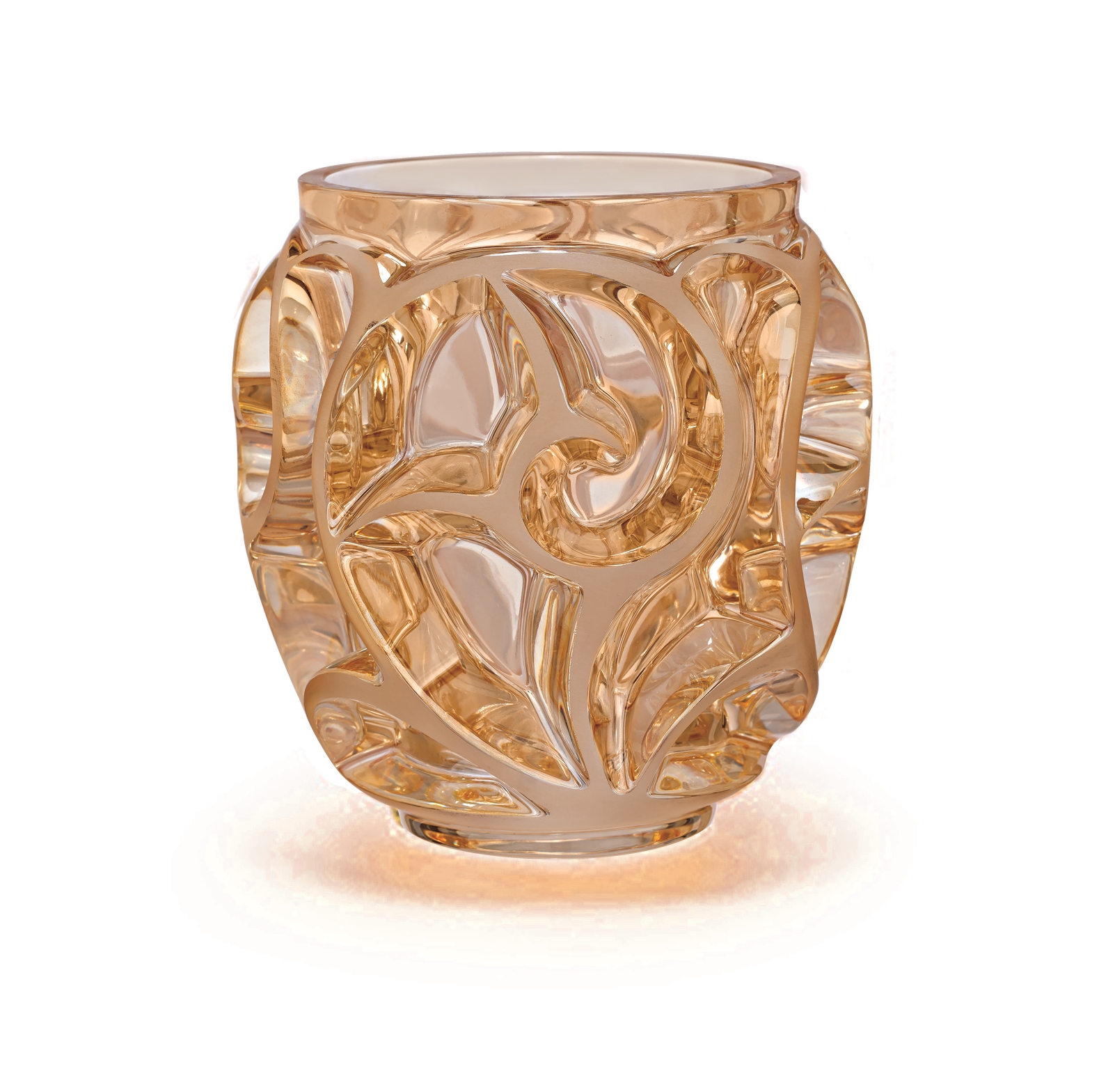 TOURBILLONS VASE旋風金色水晶花瓶，LALIQUE。