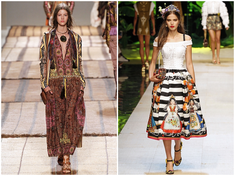 （左）ETRO、（右）DOLCE&GABBANA。