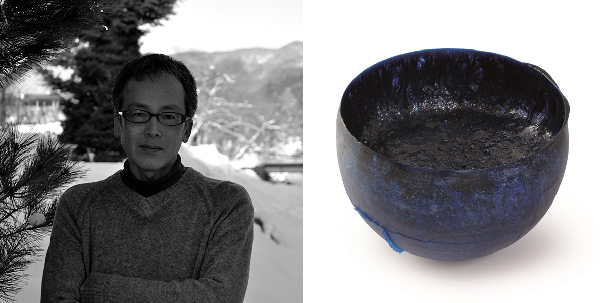 神代 良明，日本
神代 良明(Yoshiaki Kojiro)，1968年出生於日本千葉，先於其家鄉學習建築後，及後於東京玻璃藝術學院完成研究生課程。現於東京任講師。
《Structural Blue》玻璃粉末和氧化銅粉末，54 x 54 x 39 cm，2015年，一個關乎物料研發及豐富色調的手藝之作，以混合玻璃和氧化銅粉末成形的複雜手藝，製作出有如鑄模成型般的精確形態。