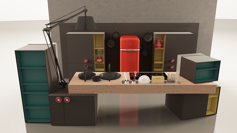 義大利建築工作室Castiglia Associati以「DIY組合式」的設計觀點，推出全新視覺體驗的Liberamente概念廚房。