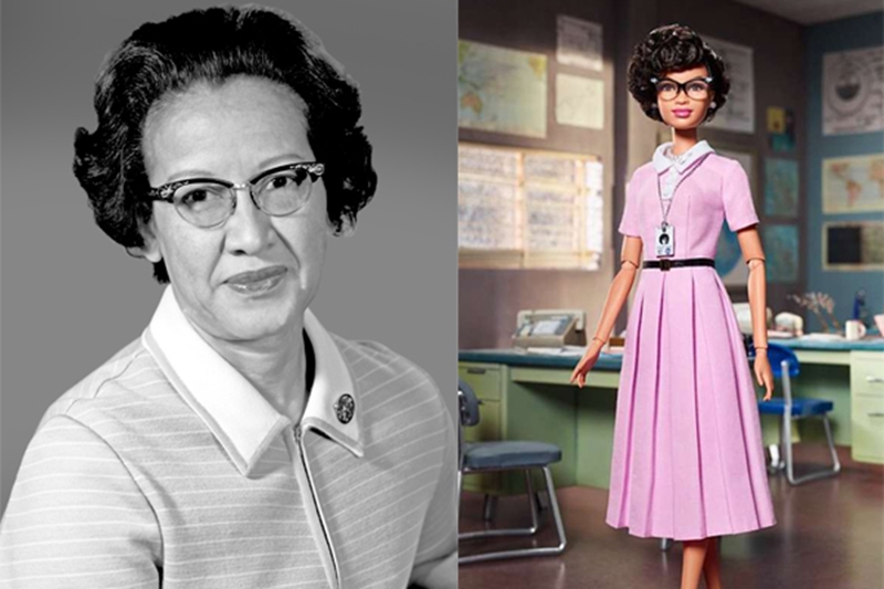美國物理學家凱薩琳·強森（Katherine Johnson）在NASA工作時期，利用早期的計算系統精準算出天文導航相關資料，其芭比穿著俐落優雅，並配戴NASA工作證。（Image from sheenmagazine.com）