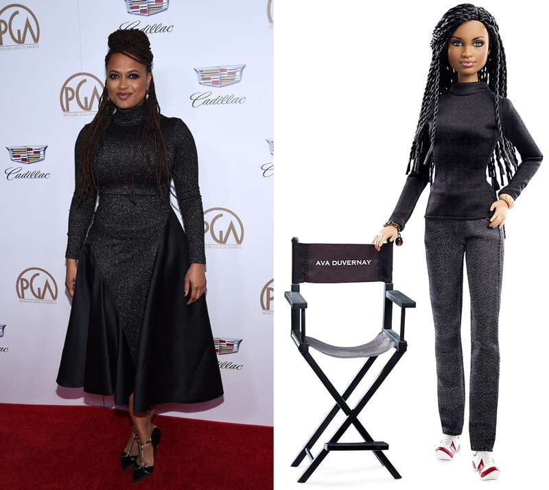 根據第一位美國非裔女導演兼編劇艾娃·杜韋奈（Ava DuVernay）形象打造的、有一張專屬導演椅的芭比。