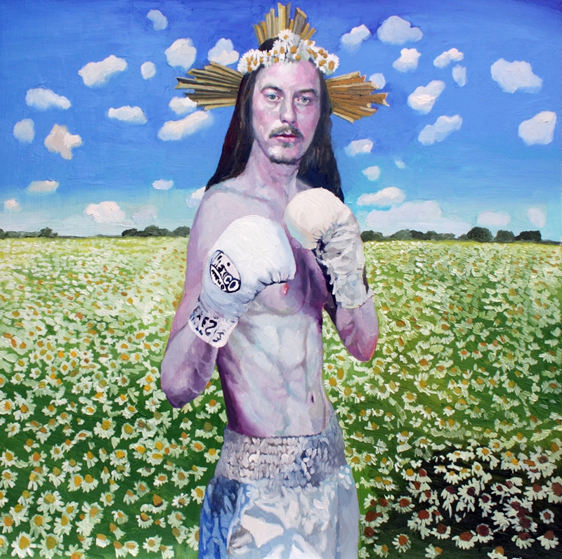 Xevi Solà Serra 塞維‧索拉《Jesus》／Oil on Wood Panel／60×60 cm。