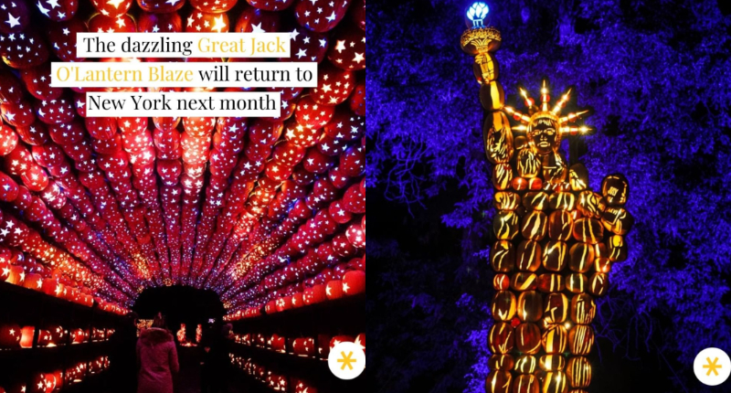 成千上萬的手工雕刻南瓜燈為即將來臨的萬聖節妝點秋季夜晚最令人驚嘆的景象