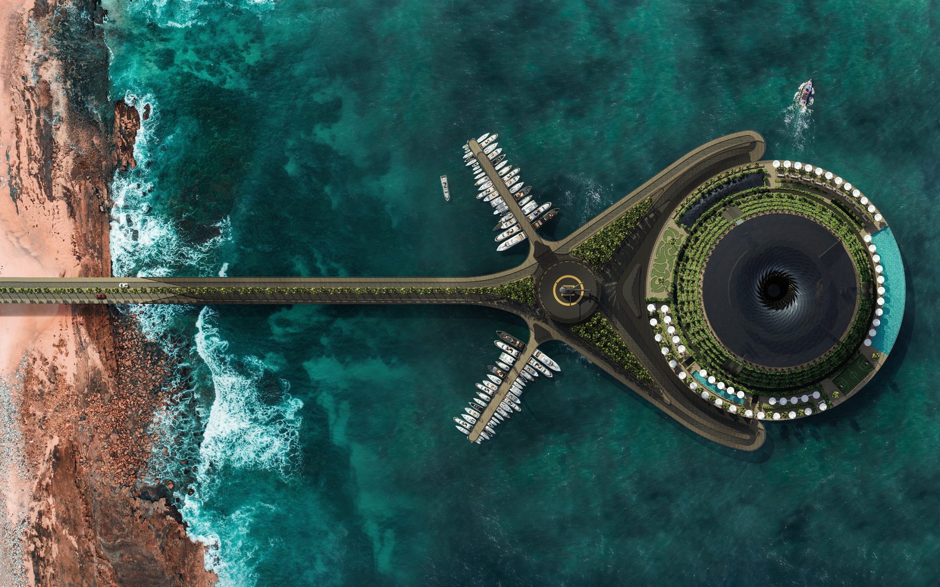 【#Travel】世界綠色酒店選：海上浮動的新未來！卡達生態漂浮酒店藉水流與風能發電