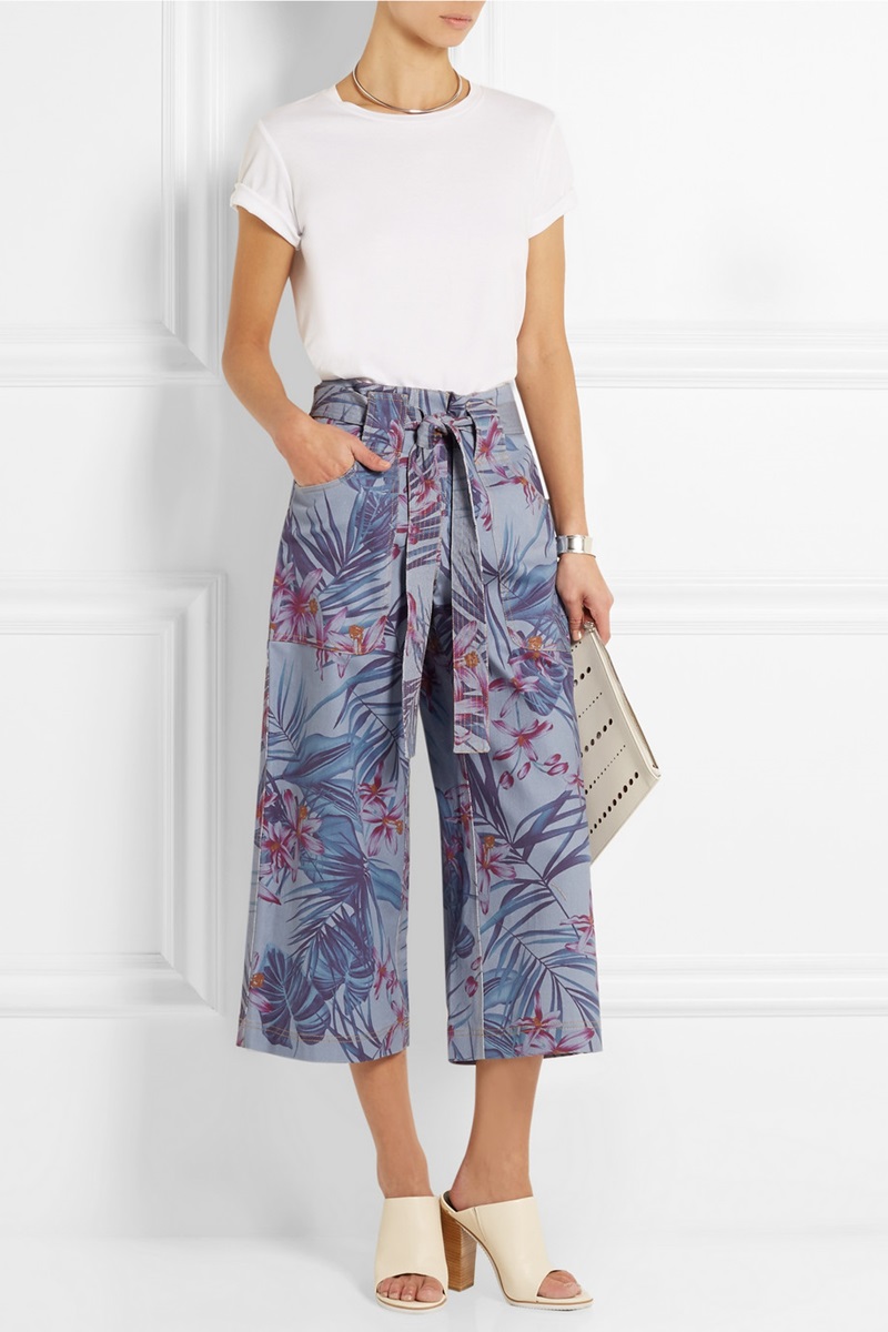 6. SUNO - 花卉印花牛仔布裙褲 $677.69 | BUY➲bit.ly/1c2XLGG