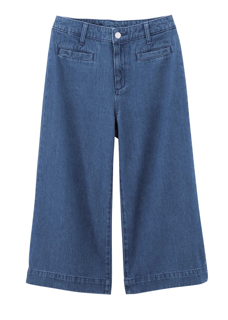 GU - 牛仔垂墜寬筒長褲 $590