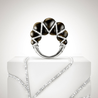【#Jewelry】戒指與手鐲盤桓尺寸不一的珠串，C...