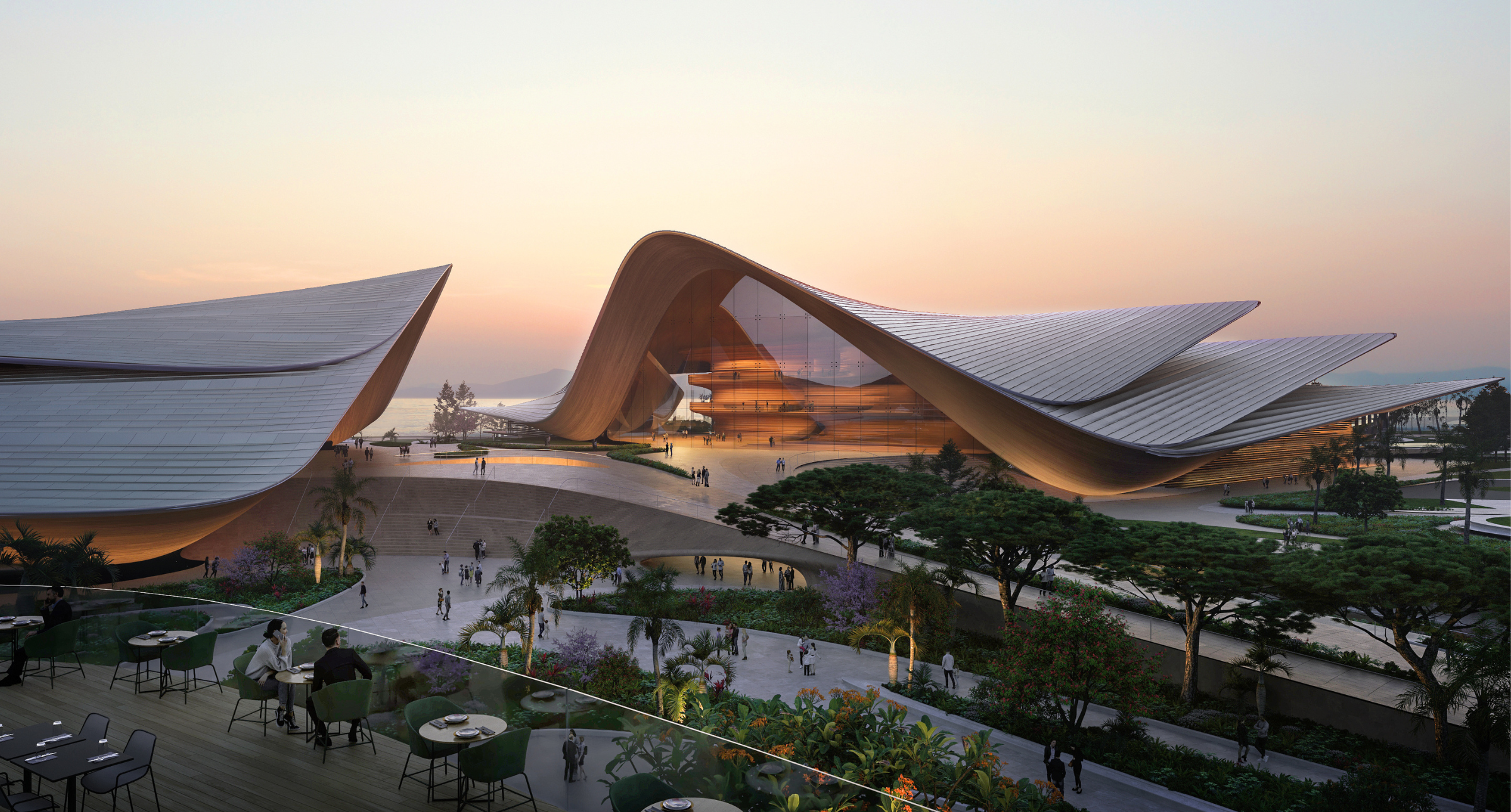 【#Architecture】海南島三亞港門面即將亮起來！全新文化區規劃出爐，層層疊疊的屋型像是片片揚帆