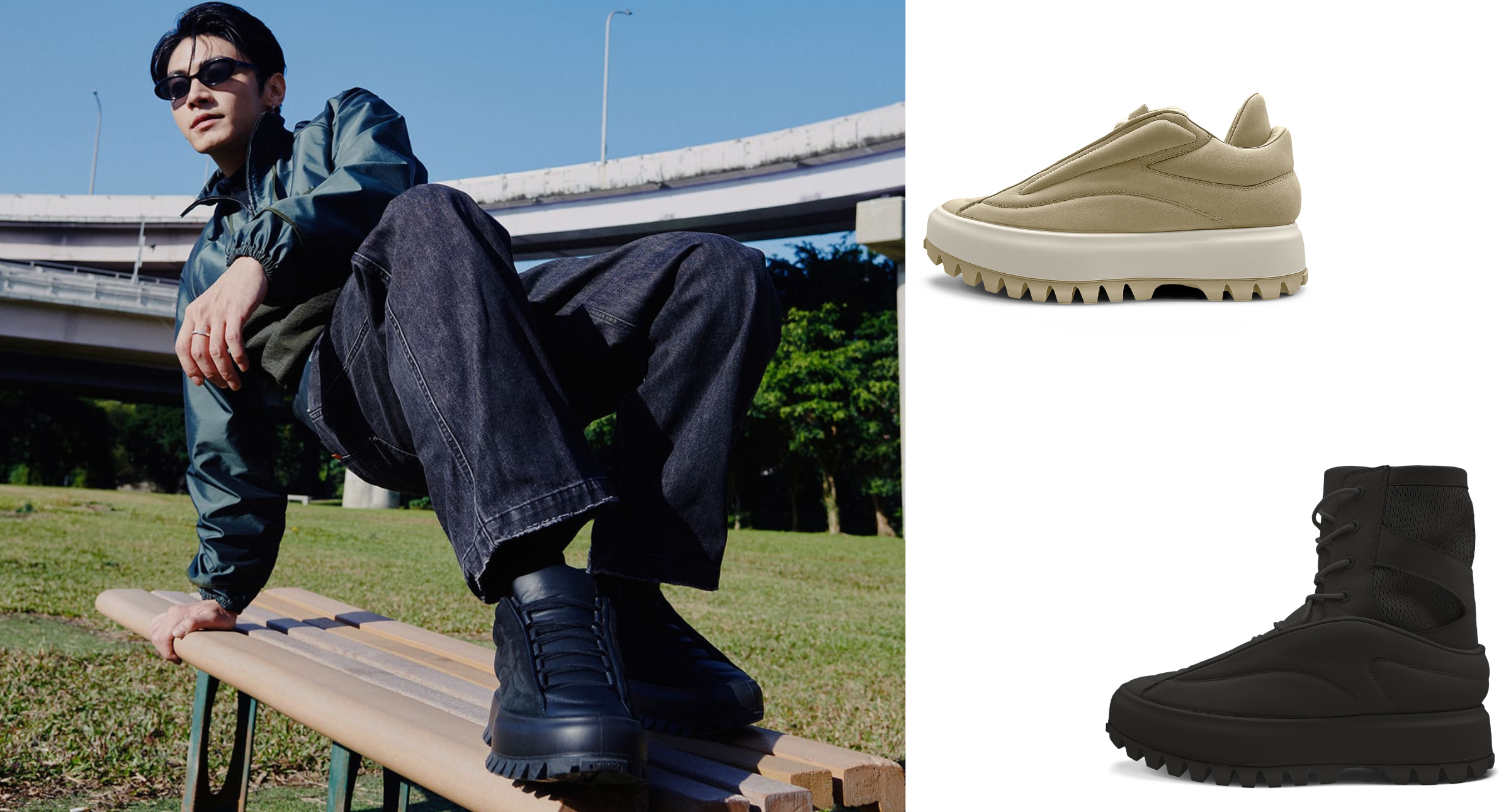 【#Accessory】ECCO聯名系列潮鞋拼接造型兼具時尚，宋柏緯率性演繹街頭潮流風