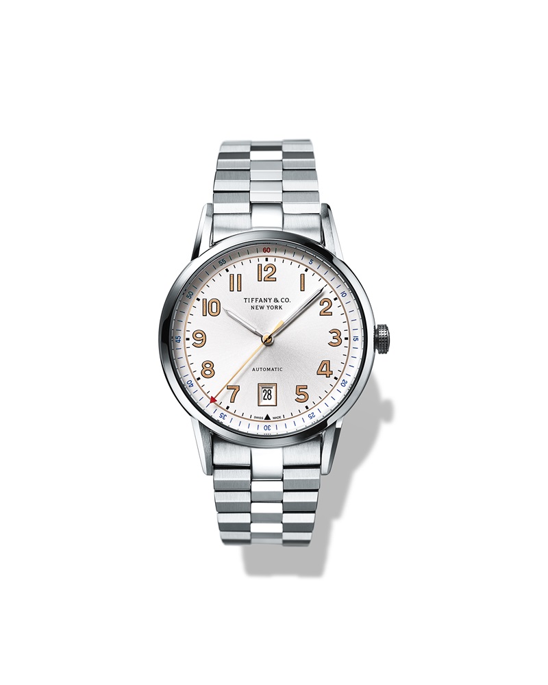 Tiffany - CT60腕錶，不鏽鋼材質，自動上鍊機芯，白色錶盤，直徑40mm，時、分、秒針顯示，搭配鍊帶。NT$184,000