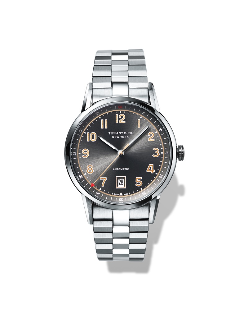 Tiffany - CT60腕錶，不鏽鋼材質，自動上鍊機芯，灰色錶盤，直徑40mm，時、分、秒針顯示，搭配鍊帶。NT$184,000