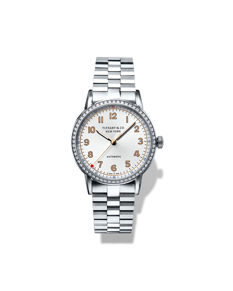 Tiffany - CT60腕錶，不鏽鋼材質，自動上鍊機芯，白色錶盤，直徑40mm，時、分、秒針顯示，搭配鍊帶。NT$149,000