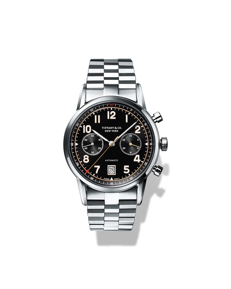 Tiffany - CT60自動計時碼錶，不鏽鋼材質，自動上鍊機芯，灰色錶盤，直徑42mm，搭配鍊帶。NT$254,000
