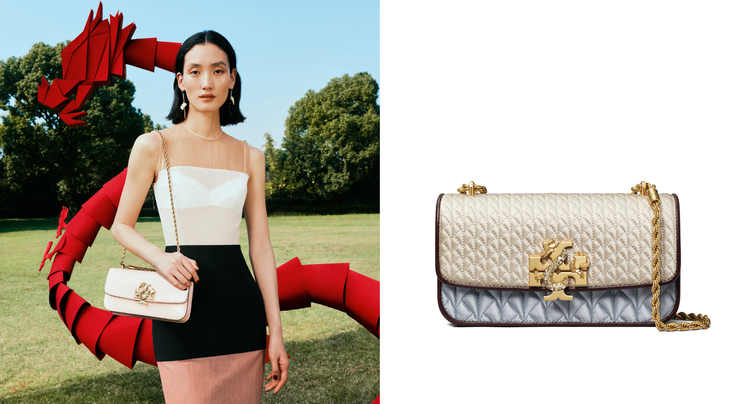 【#Trends】Tory Burch 龍年膠囊系列，祥龍騰雲俏皮登場，眾女星齊演繹春日清新風格