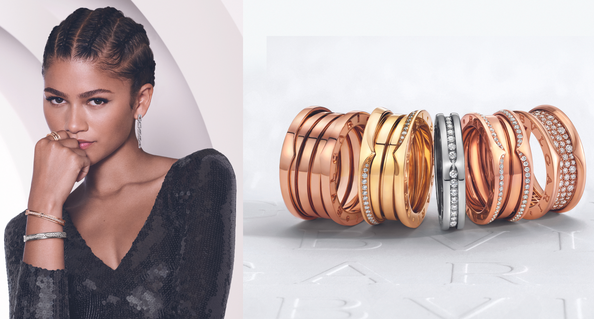 【#Jewelry】BVLGARI B.ZERO1系列新品Zendaya魅力演繹，前衛螺旋設計璀璨展示幾何美學