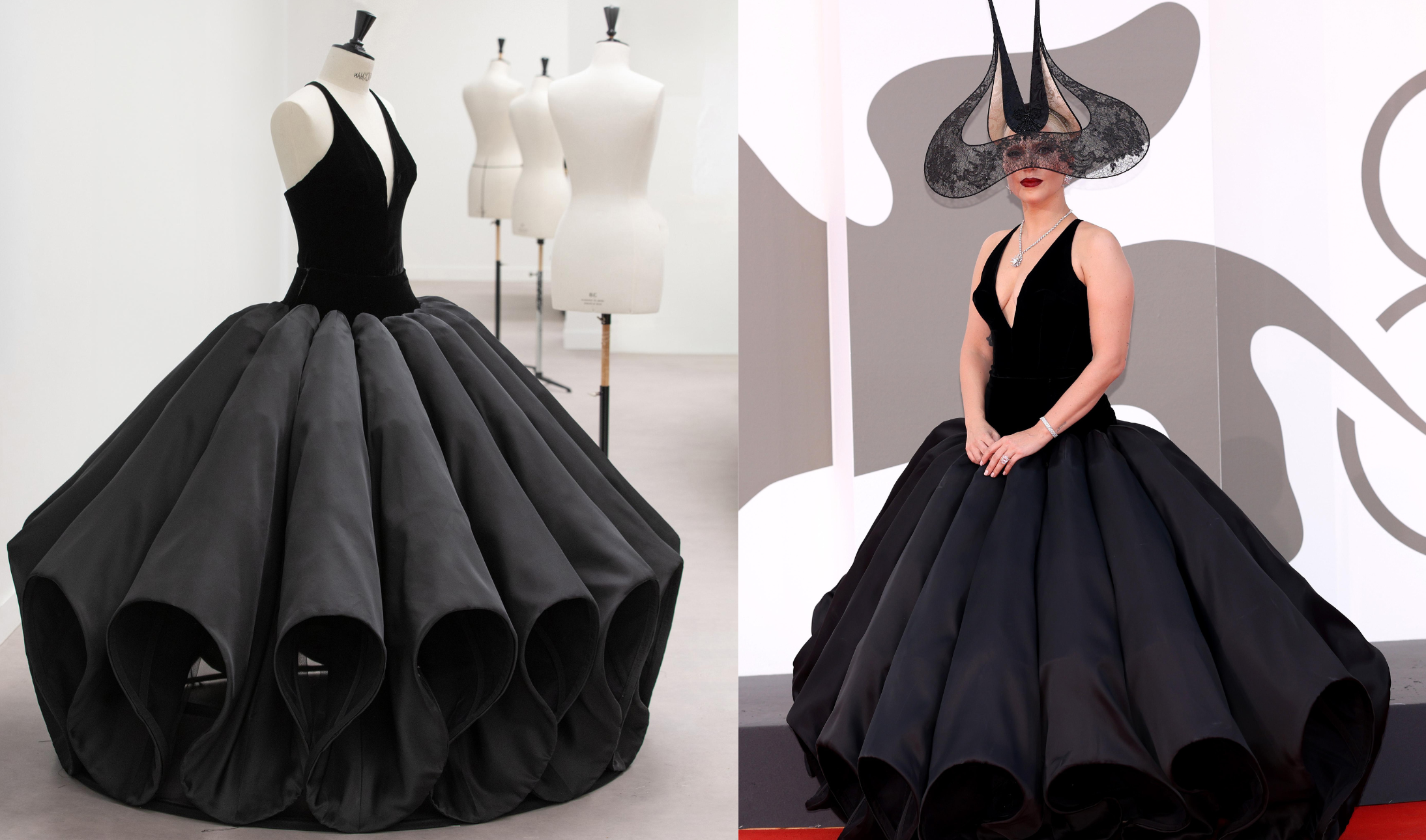 【#News】全新「小丑女」Lady Gaga換上Dior女神戰袍，黑紗帽飾驚豔威尼斯影展！