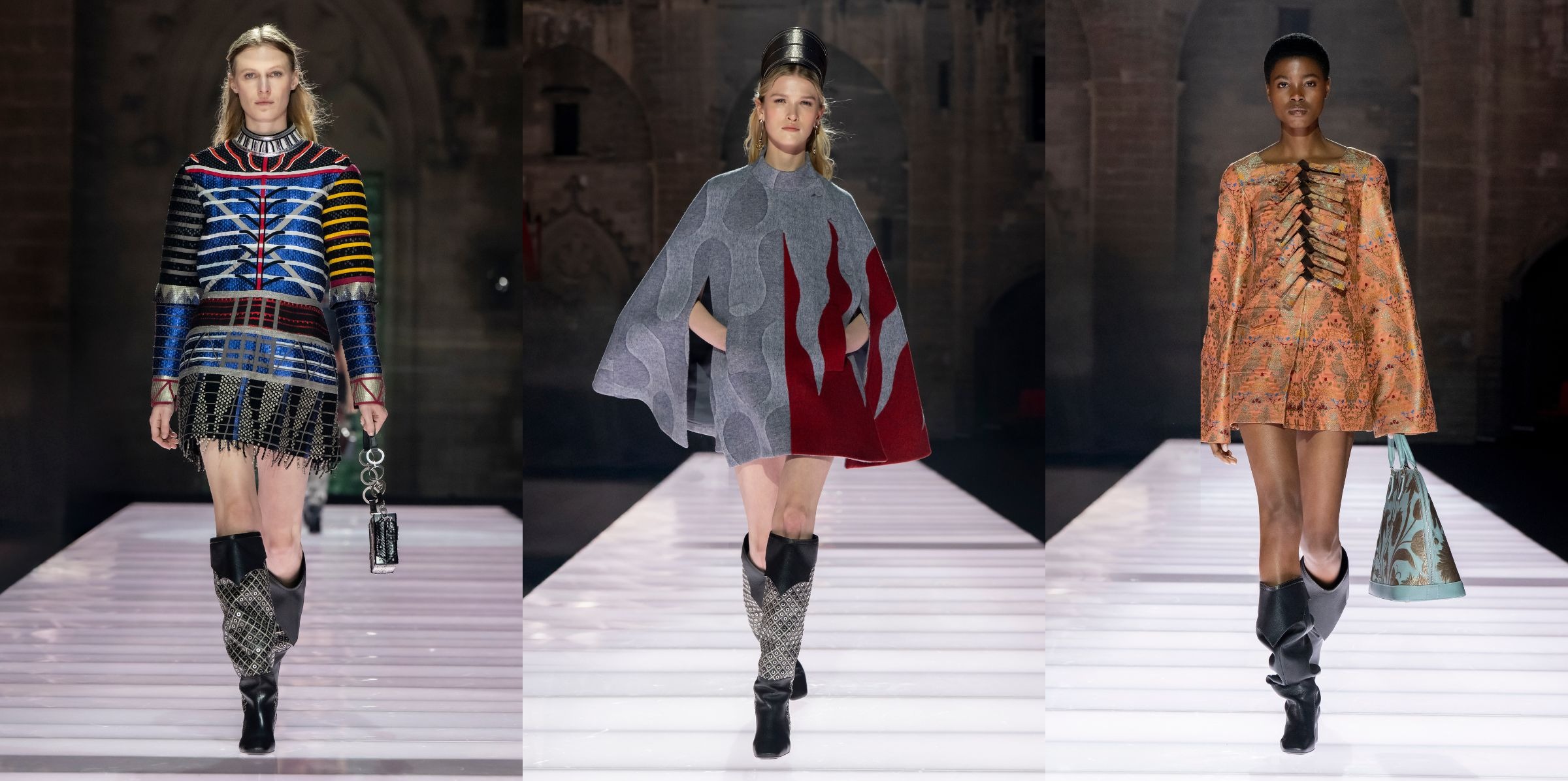 Louis Vuitton 2026年早春女裝系列，發表於法國亞維儂教皇宮，以中世紀風格為靈感，將教皇宮的建築特色與服裝設計巧妙融合