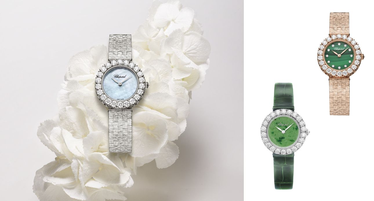 Chopard推出《The Precious Hours》限量珍藏套裝，十二款錶款首次引入翡翠作為錶盤材料，典雅展現東西兼容的文化寓意