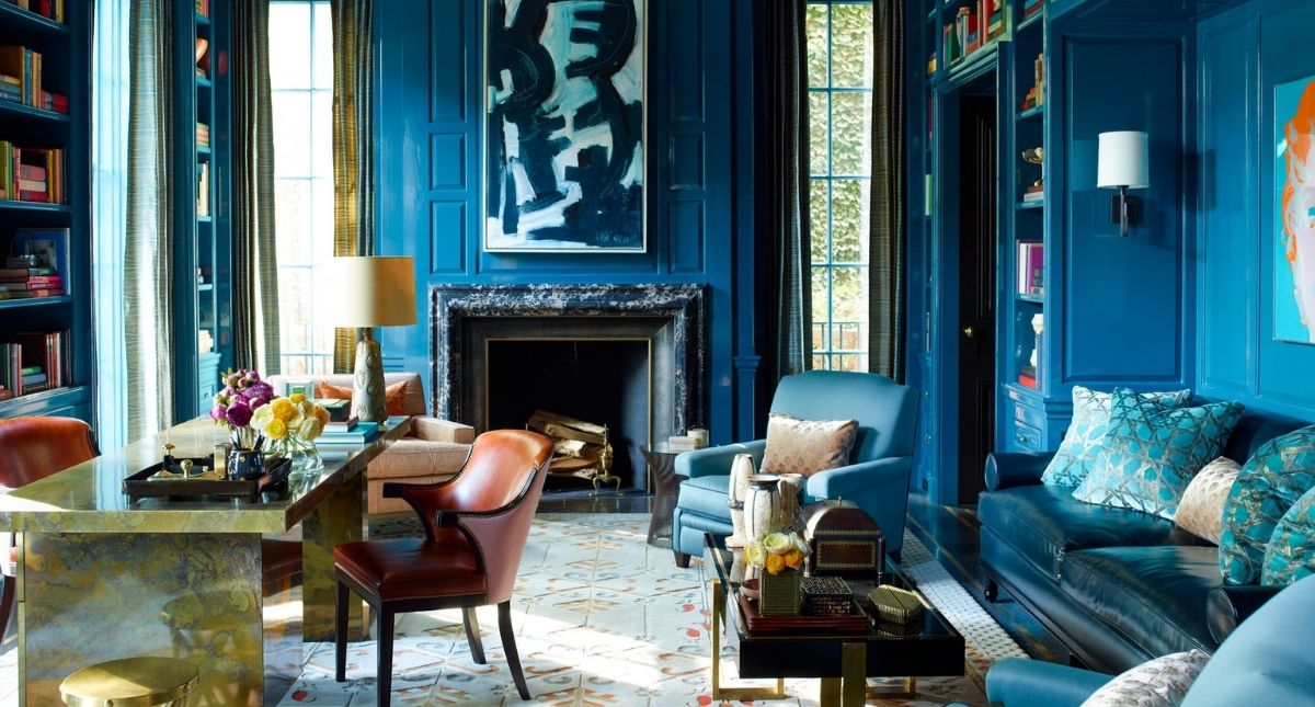 他把藍色變溫暖了！看紐約設計師Steven Gambrel，如何運用藍色，創造出柔和舒適的居家空間