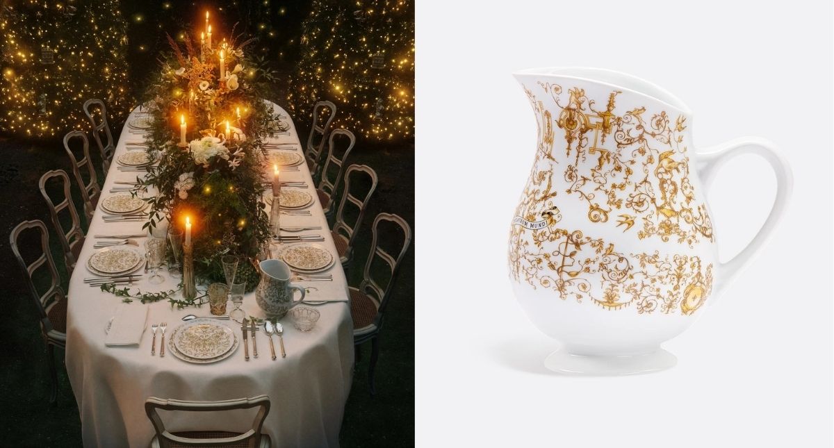 Dior Maison佳節限定系列，將巴洛克劇院的金碧輝煌，變成精緻華麗的餐具