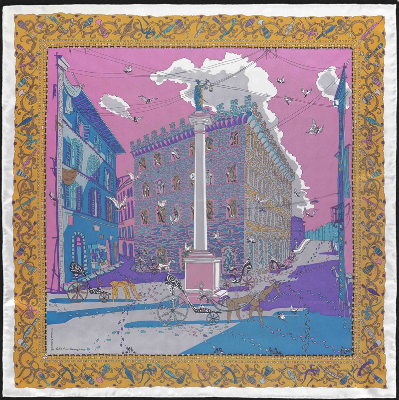 Palazzo經典印花絲巾_以Palazzo Spini Feroni大宅為靈感 建議售價NT$13,900