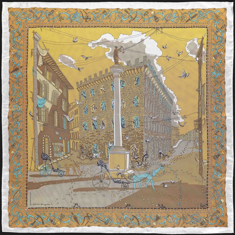Palazzo經典印花絲巾_以Palazzo Spini Feroni大宅為靈感 建議售價NT$13,900