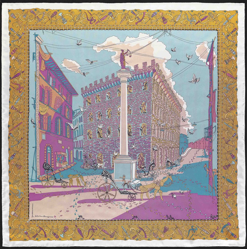 Palazzo經典印花絲巾_以Palazzo Spini Feroni大宅為靈感 建議售價NT$13,900