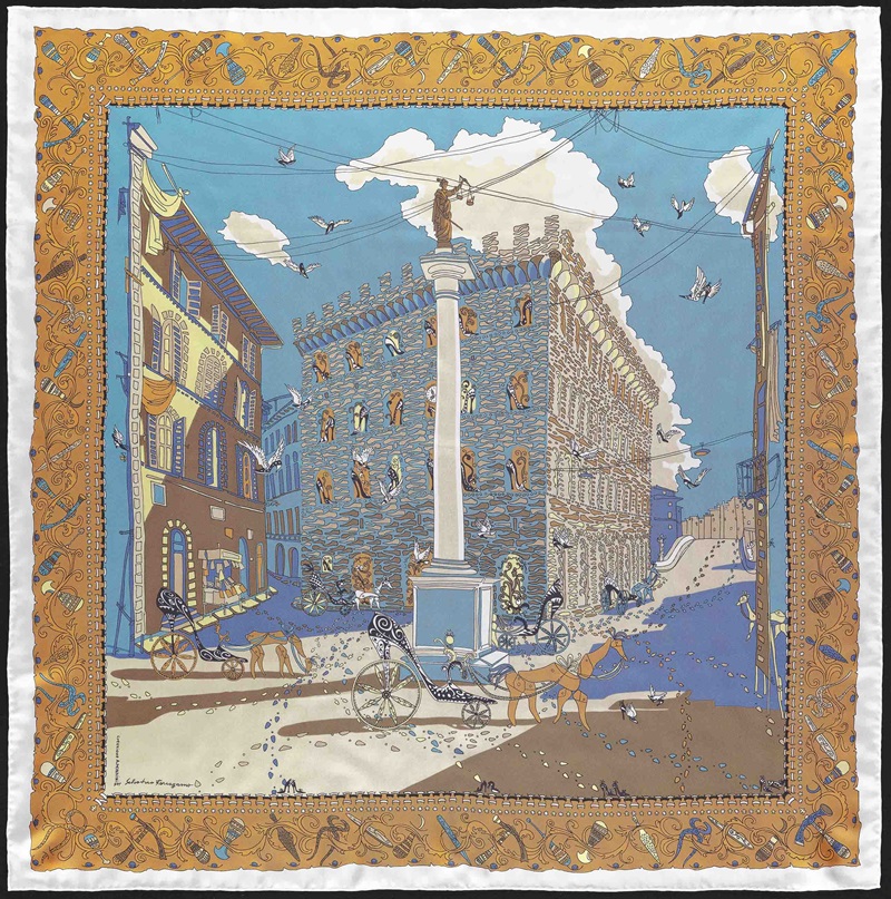 Palazzo經典印花絲巾_以Palazzo Spini Feroni大宅為靈感 建議售價NT$13,900