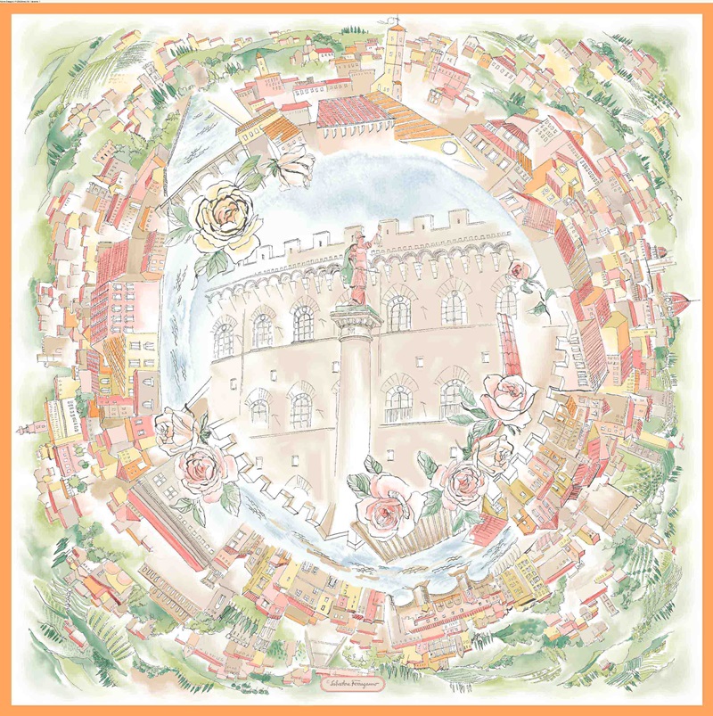 View經典印花絲巾_以Palazzo Spini Feroni大宅為靈感 建議售價NT$13,900