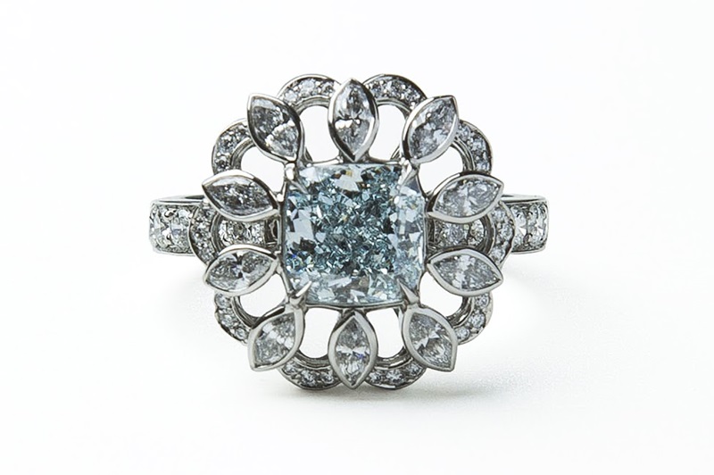 Tiffany 濃彩綠藍鑽戒指，NT$ 25,470,000。