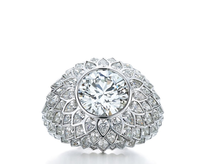 Tiffany 3.44克拉圓形鑽石戒指，NT$ 7,275,000。