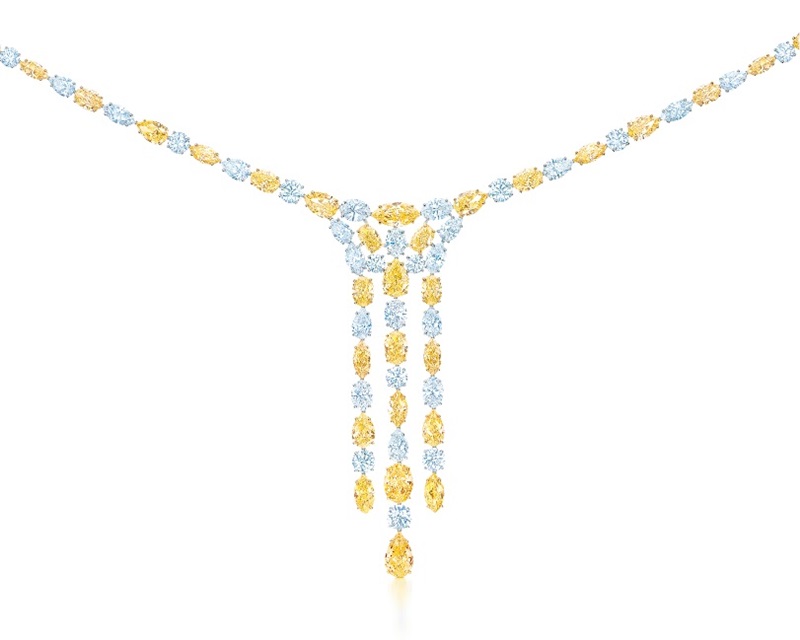 Tiffany黃鑽與白鑽鉑金項鍊，NT$72,765,000。