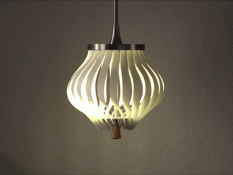 【#Good Design】這不規則的百葉窗吊燈，轉一轉就變形還會變暗！